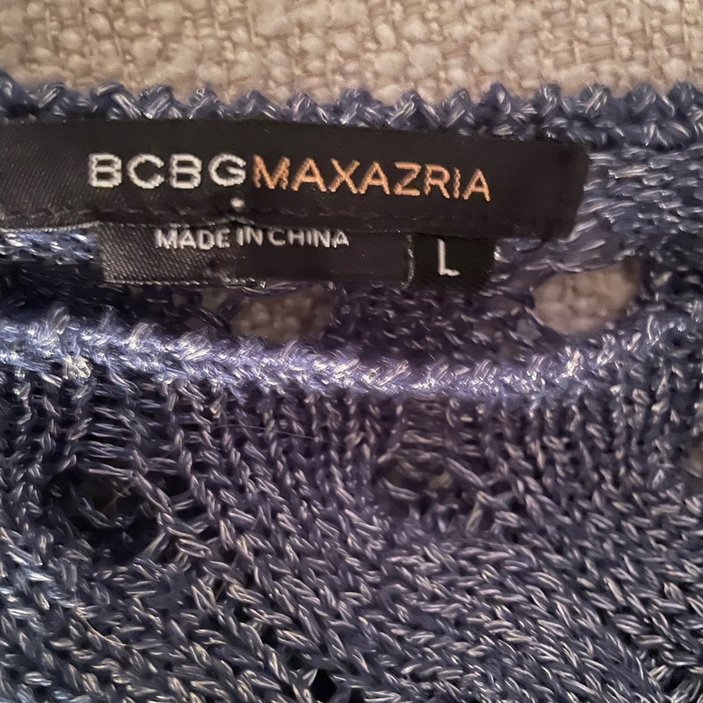 BCBGMaxAzria stunning knit  in Metallic Blue Knitwear